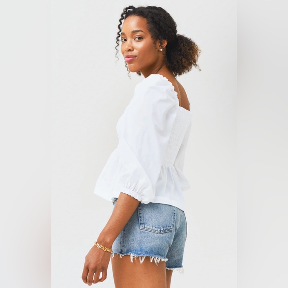 CLOSET CLOSING Trovata Birds of Paradis Alize White Blouse Sz L - Picture 3 of 7